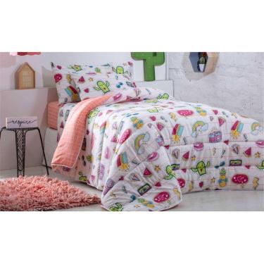 Imagem de Jogo De Cama Solteiro Estampado Serve Cama Box Cactus Sultan