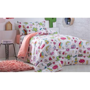 Imagem de Jogo De Cama Solteiro Estampado Serve Cama Box Cactus Sultan