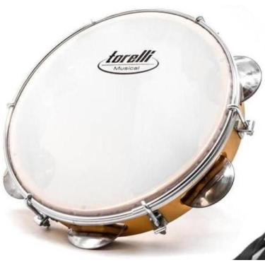 Imagem de Kit Pandeiro 8 Torelli Natural Tp809Nt + Capa Luxo - Torelli Musical