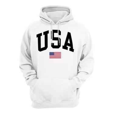 Imagem de Moletom Flanelado Com Capuz e Bolso U S A - Lucas Lunny, M, Branco