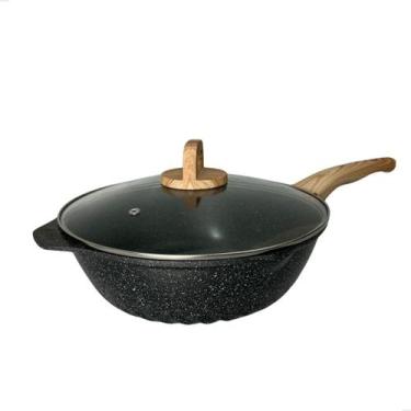 Imagem de Panela Frigideira Antiaderente Indução E Gás Cerâmica 28cm Com Tampa D