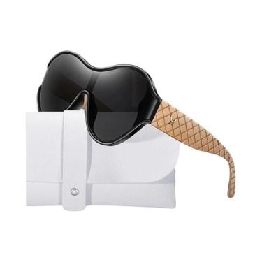 Imagem de Óculos De Sol Unissex Oversize Com Proteção UV Para Atividades Ao Ar L