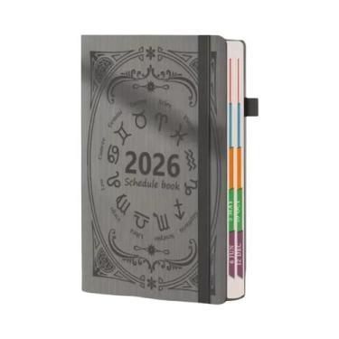Imagem de Agenda Diária Portátil A5 Em PU Texturizado 2026: Caderno De Calendári