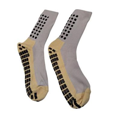 Imagem de Meia Esportiva Antiderrapante Futebol Infantil Cor:BrancoTamanho:28-34