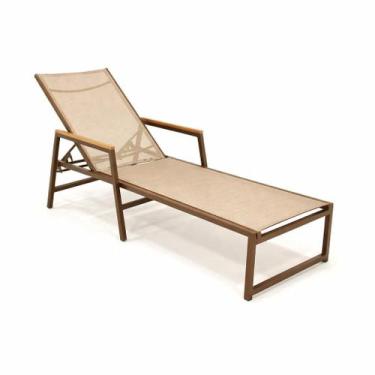 Imagem de Espreguiçadeira Frésia Em Alumínio Tela Sling Piscina Praia - Sarah Mó