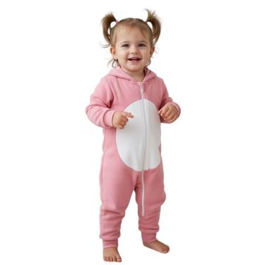 Imagem de Macacão Infantil Pelúcia com Capuz Inverno Fofo Quentinho