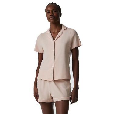 Imagem de Pijama Feminino Curto Botões Hering - Rosa, Rosa claro, P