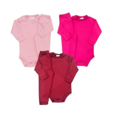 Imagem de Kit 3 Conjuntos Térmicos Peluciado Body + Calça bebê - M - Fofotinhos,