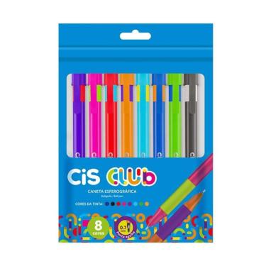 Imagem de Caneta Esferográfica Cis Club Cis 8 Cores 0.7MM Escrita Suave e Uniforme Ponta Fina 1 Unidade Azul Preto Vermelho Verde
