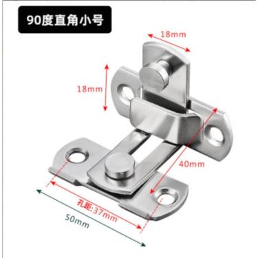 Imagem de Fecho Trava Angular Tamanho-1-Curvado Tipo Tranca em l 90° para Gavetas Portas e Janelas em Inox OEM