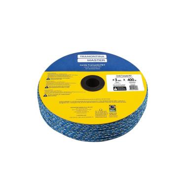 Imagem de Corda Trançada Pet 3 mm para Amarrações de Cargas Resistente Azul Tramontina