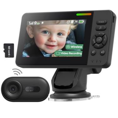 Imagem de Câmera Veicular para Bebê Elzeeo Sem Fio 1080P com Visão Noturna e 32h