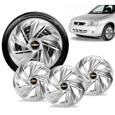 Imagem de Jogo Calota Aro 14 Nitro Prata Gm Corsa Celta Montana Cobalt - Elitte