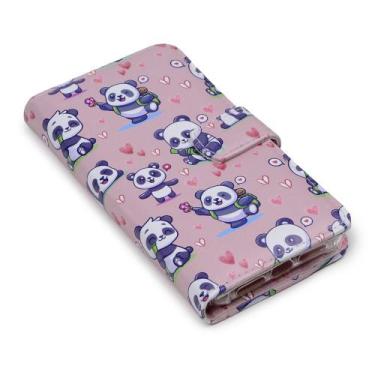 Imagem de Capa carteira estampada cute cute panda e222 para moto g73 xt2237 - CE