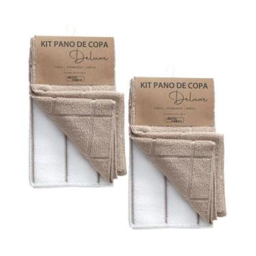 Imagem de Kit 4 Panos de Copa Prato Atoalhado Gourmet Deluxe Jolitex, Bege