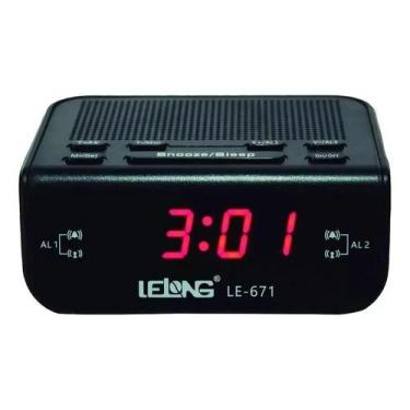Imagem de Reloj de mesa despertador digital Lelong LE-671 - Preto - Congratulati