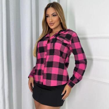 Imagem de Camisa Xadrez Festa Junina Blusa Country Flanelada Moda Feminina C/ To