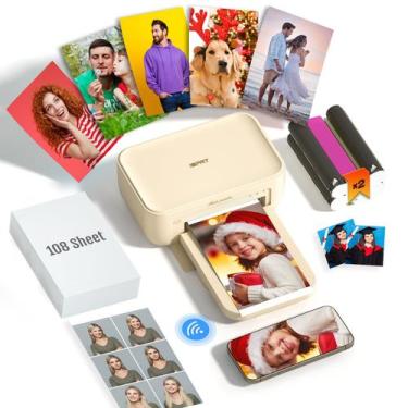 Imagem de Impressora fotográfica portátil iDPRT 4x6, sublimação térmica, 108 fol