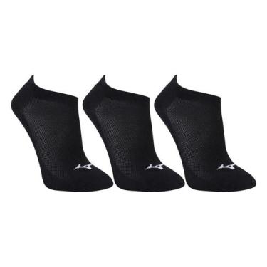 Imagem de Kit Meia Mizuno Basic II - 3 Pares, Preto, Branco, 33/38