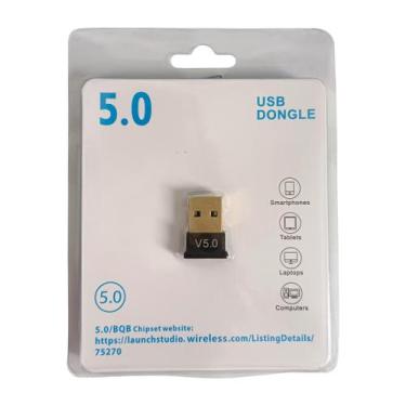 Imagem de Adaptador Mini Bluetooth 5.0 USB Sem Fio 20m Receptor e Transmissor de