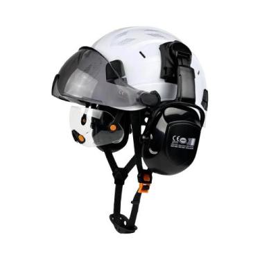 Imagem de Capacete De Segurança Ajustável Com Ventilação, Óculos Integrados, Pro