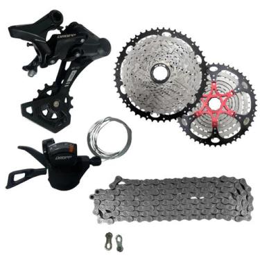 Imagem de Kit Grupo Transmissão Bike 12v + Cassete HG + Corrente Mtb - GTA
