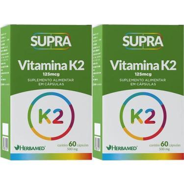 Imagem de Kit 2X Supra Vitamina K2 - 500mg 60 Cápsulas - Herbamed