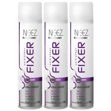 Imagem de Kit 3 Spray Fixador De Cabelo Profissional Neez Laque Capilar Fixação 