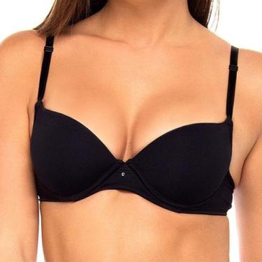 Imagem de Sutiã Liso Com Bojo Massageador Lut Lingerie, Preto, P