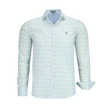 Imagem de Camisa Social Masculina Amil Comfort Manga Longa Estampada Sem Bolso 1