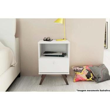Imagem de Mesa Lateral p/ Sala RT3019 c/ 1 Gaveta Branco - Movelbento