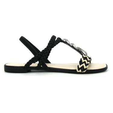 Imagem de Sandalia Dakota Original Rasteirinha Baixa Moda Feminino 291, 37, Pret