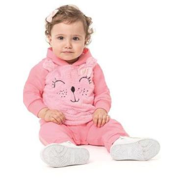 Imagem de Conjunto moletom Menina Cachorrinho pelúcia Fofinho 27254 - Ângero Mal