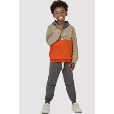 Imagem de Conjunto Moletom Canguru Infantil Menino Boca Grande Cor:GrafiteTamanh
