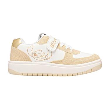 Imagem de Tênis Infantil Menina Stitch Disney Original Licenciado, Dourado, 31