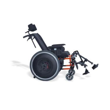 Imagem de Cadeira de Rodas AVD Alumínio Reclinável 44CM Vermelha - Ortobras
