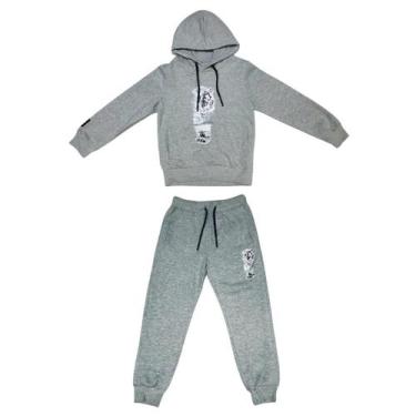 Imagem de Conjunto Infantil Menino Moletom Inverno Tigre - Kiki & Mily, 4, Cinza