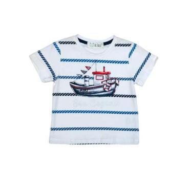Imagem de Camiseta Infantil Menino Marinheiro - Importada, Branco com azul, 1