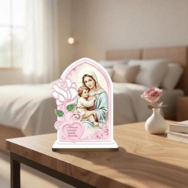 Imagem de Capela Floral Divina Providência MDF e Acrílico - Loja Mãe Aparecida