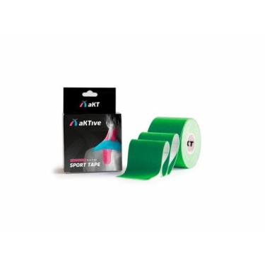 Imagem de Bandagem Neuromuscular Elástica Adesiva, Verde - Aktive Tape