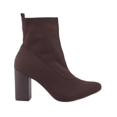 Imagem de Bota Knit Feminina Via Marte Casual, 37, Marrom