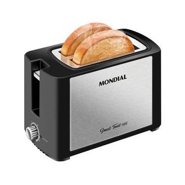 Imagem de Torradeira Smart Toast Mondial T-13 com 6 opções de tostagem – Preto/Inox Inox,Preto / 220