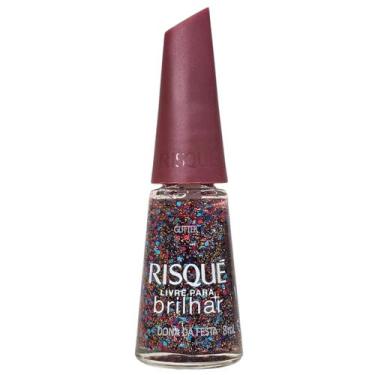 Imagem de Esmalte Glitter Risqué Livre Para Brilhar Dona Da Festa 8ml