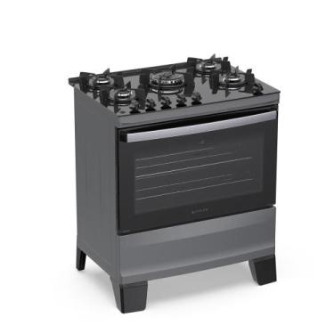 Imagem de Fogão 5 Bocas Atlas Agile Up com Mesa de Vidro A Gás Bivolt, Titanium,