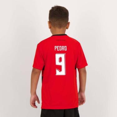 Imagem de Camisa Flamengo Shout Infantil Vermelha e Preta 9 Pedro - Braziline, 2