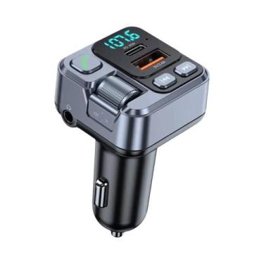 Imagem de Receptor Bluetooth Para Carro MP3 Com Carregamento Rápido USB-A E USB-