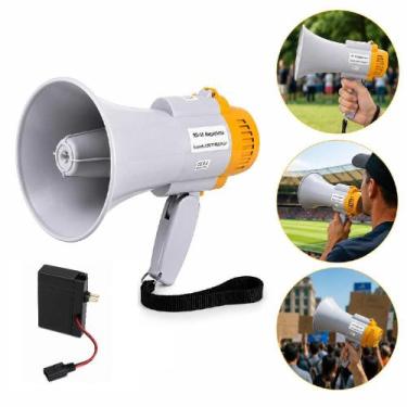 Imagem de Megafone Portátil AltoFalante De Mão Com Sirene Musical Microfone E Gr