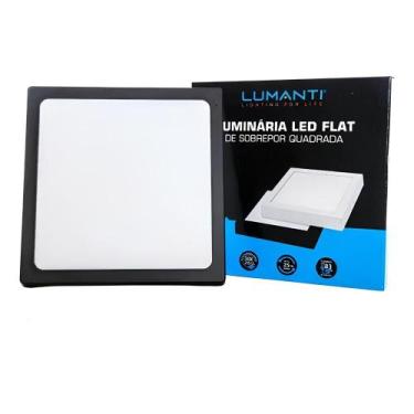 Imagem de Painel Flat Led 18w Sobrepor Preto Branco 6500k Lumanti
