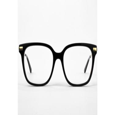 Imagem de Armação Óculos de Grau Feminina Quadrada Preta Romenia-Feminino