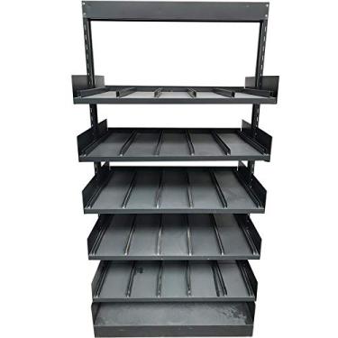 Imagem de Estante Preta de Aço 200x100x70cm Com 5 Prateleiras